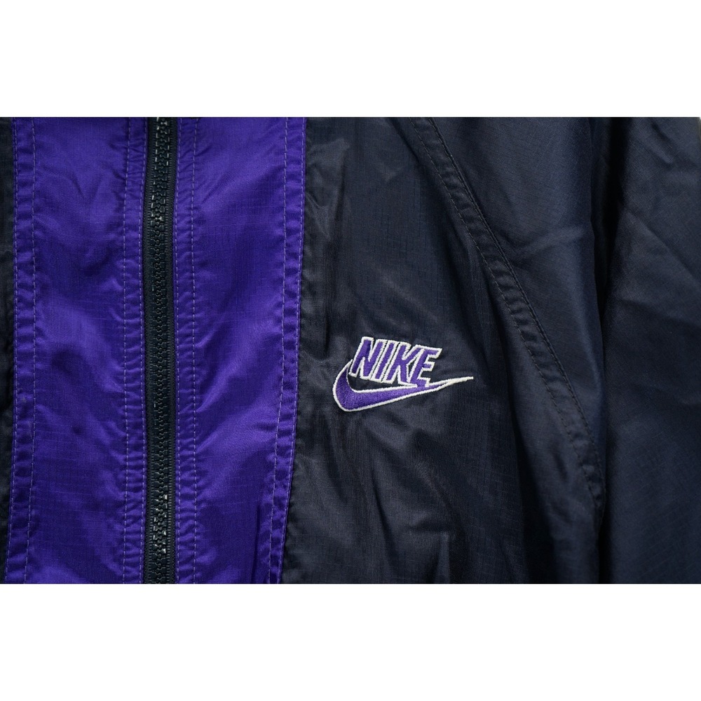 Vintage 90's Nike Black & Purple Jacket Size‎ Medium Full Zip Hooded ~Women's - Picture 4 of 8